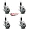 Service Caster 3.5'' Gray Poly Swivel 1-1/4'' Expanding Stem Caster Set with Brake, 4PK SCC-EX20S3514-PPUB-TLB-114-4 - alternate 4